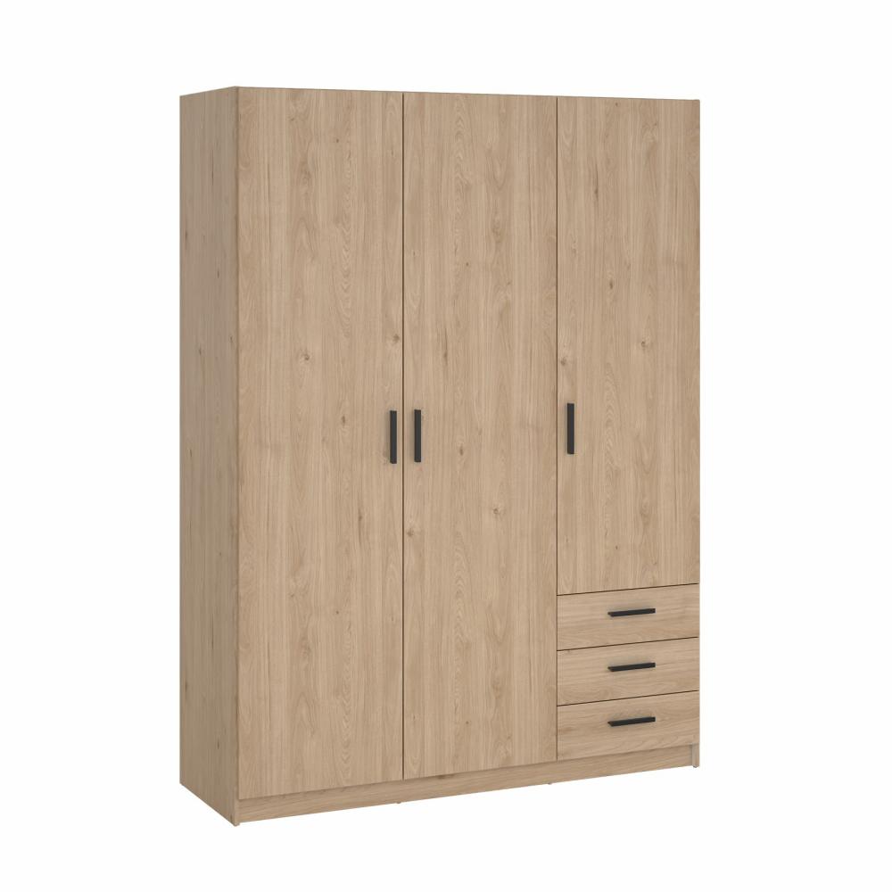 Armadio Sprint con 3 ante + 3 cassetti Jackson Hickory - immagine 3