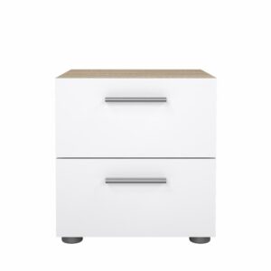 Pepe Comodino, struttura in rovere/bianco lucido