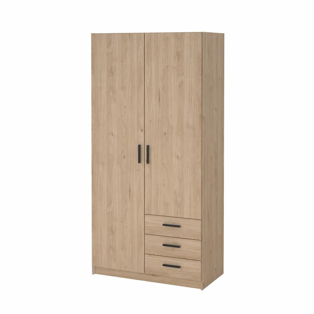 Armadio Sprint con 2 ante + 3 cassetti Jackson Hickory - immagine 3