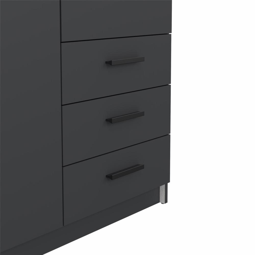 Armadio Sprint con 2 ante + 3 cassetti Matt Grey - immagine 2