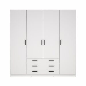 Armadio Sprint con 4 ante + 3 cassetti BIANCO