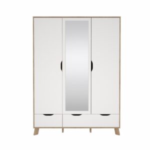 Armadio Ikast con 2 ante + 1 anta a specchio + 2 cassetti